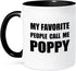 3dRose mug_232518_4 "My Favorite People Call Me Poppy" Two Tone Mug, 11 oz, Black