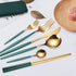 AARAINBOW 8 Pieces Stainless Steel Flatware Set, Portable Reusable Travel Utensils Including Knife, Fork, Spoon, Straws