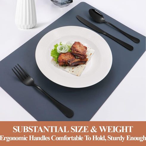 Lazycorner 20 Pcs Black Silverware Set - Mirror Polished Stainless Steel Flatware for 4, Dishwasher Safe