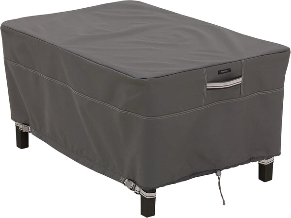 Classic Accessories Ravenna Water-Resistant 38 Inch Rectangular Patio Ottoman/Table Cover, Outdoor Table