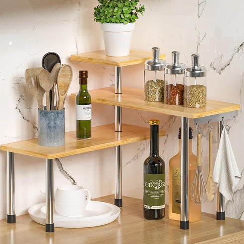 Countertop Counter 3-Tier Counter 4 ZHWS Kitchen Organizer Spice Rack for Salt, Bathroom Organizer Over Sink