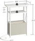 sthmec 3 Narrow Side Table with Charging Station, Small End Table for Small Spaces, Skinny Nightstands with Storage