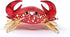 ZOOCRAFT Decoration,1.7 2.5 1.4 inches. Glass Crab Figurine Red Hand Blown Painted Art Miniature Coastal Style Gift
