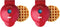 DASH Mini Waffle Maker, 2 Pack for Individual Waffles, Easy to Clean Non-Stick Surfaces, 4 Inch, Red
