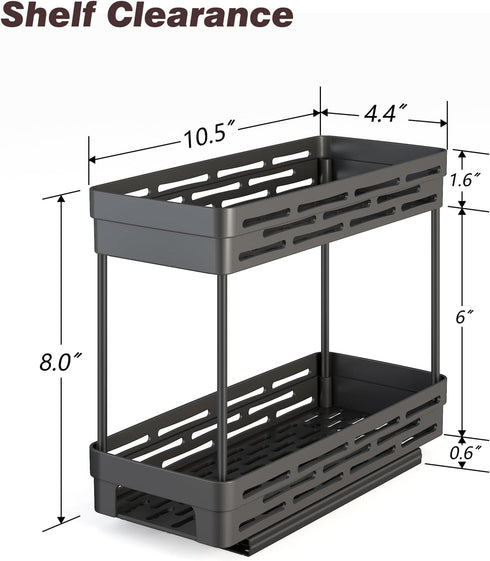 DABIGE 3 Packs Need:12'' Highx11'' Deepx5'' 10 2 Pull Out Spice Rack Organizer for Cabinet, Slide Out Spice Racks