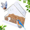 Window Bird Feeder - Small Acrylic Bird House for Outside with 2 Rods, Strong Suction Cups and Drain Holes (5.9 * 2.4 *