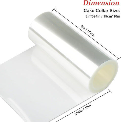 Cake Collar - 1 Roll Transparent Acetate Cake Roll, 6 x 394inch, Professional Baking Sheets for Elegant Cake Wrapping