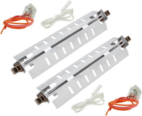 Siwdoy 2 PC WR51X10055 Defrost Heater, 2 PC WR55X10025 Temperature Sensor, Compatible with GE Hotpoint
