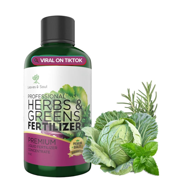 LEAVES AND SOUL Professional Liquid Herbs and Greens Fertilizer | 5-1-5 Concentrate,