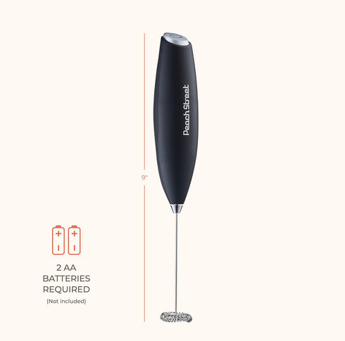 Powerful Handheld Milk Frother, Mini Foamer, Battery Operated (Not Included) Stainless Steel Mixer for Coffee, Lattes,