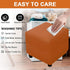 Waterproof Ottoman Cover Square Stretch PU Soft Folding Storage Ottoman Cover with Elastic Bottom Cube Footrest Foot