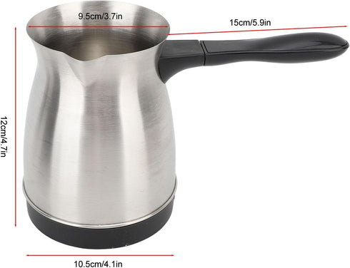 Turkish Electric Coffee Maker, 5 to 6 Cup Brewing Capacity, Stainless Steel Pot, 600ml