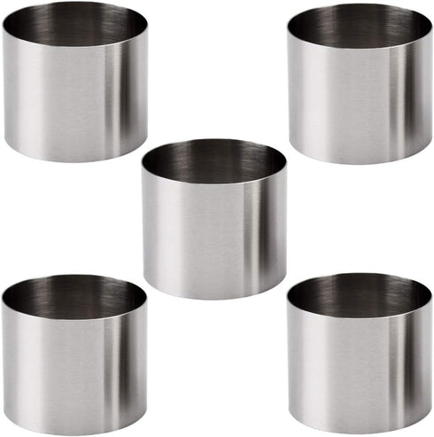 5Pcs Round Cake Rings Mold, 2-Inch Mini Cake & Pastry Ring, Stainless Steel Mousse Dessert Rings Set