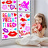 XIMISHOP 6pcs Valentine's Day Gel Window Clings: Stickers for Valentine's Day Window Decorations