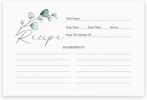 Premium Recipe Cards: Double-Sided 4x6 Inches, Set of 50 Thick Blank Recipe Cards for Bridal Showers and Weddings