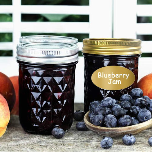 8 oz, 24 Pack 8 oz SPANLA Mason Jars Canning Jars Half Pint Glass jars with Regular Lids and Bands, Small Mason Jars