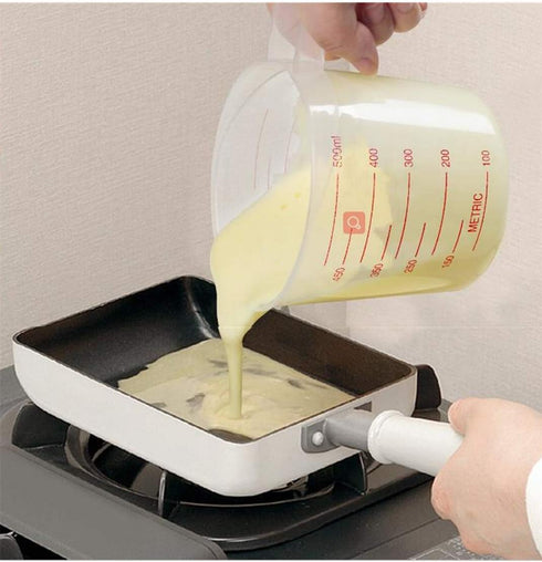 Plastic Measuring Cup Set, 3Pcs BPA Free Clear Heat-resistant with Angled Grip and Spout for Kitchen Use