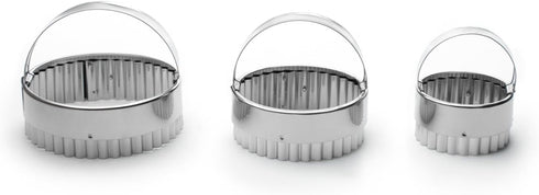Fox Run Crinkled Cookie Cutter Set, Stainless Steel, 3-Piece