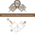 Adjustable Corner Connector, 2 Pack for 1 Inch & 7/8 Inch Diameter Curtain Rods, Antique Silver for Corner & Bay Windows
