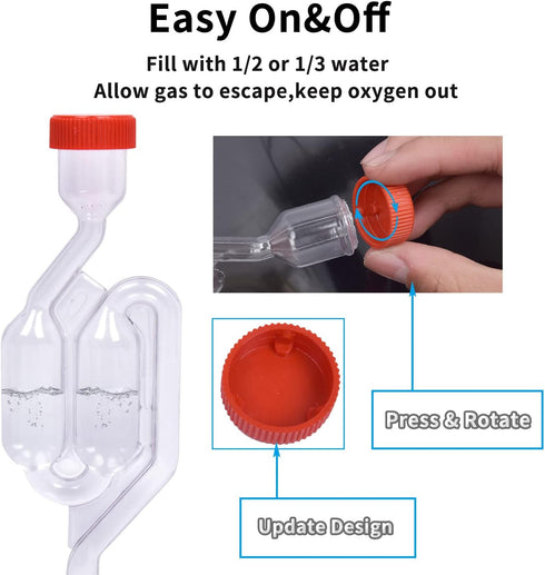 Zazolyne 5ct. S-Shape Airlock with #6 Stopper and Grommets, Bubble Fermentation Airlock for Brewing Wine Making