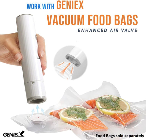 Handheld Vacuum Sealer for Food Storage, Rechargeable Air Pump for Vacuum Bags & Containers