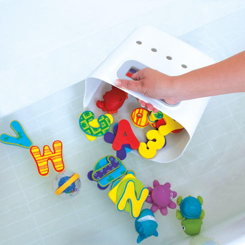 Nuby Tub Toy Caddy - Bath Toy Storage Organizer with Non-Slip Tray - Quick-Dry Design and Handle for Easy Scooping
