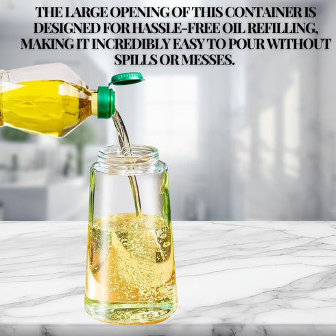 2-in-1 16oz/470ml Oil Dispenser and Sprayer, Glass Olive Oil Spray Bottle for Cooking, Leakproof and Refillable Oil