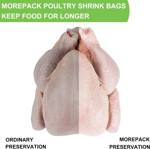 Bags,50 14x23 Inches 50 Turkey Shrink Pcs Clear Poultry Shrink Bags Freezer with Zip Ties and a Silicone Straw