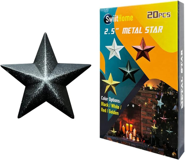 20 Pieces 2.3 Inch Metal Star, Barn Star for Home Decoration, Iron Vintage Wall Arts and Crafts