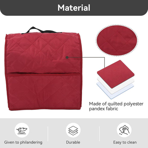Stand Mixer Dustproof Cover with Organizer Bag, Kitchen Appliance Dust Cover for KitchenAid Mixer, Red.
