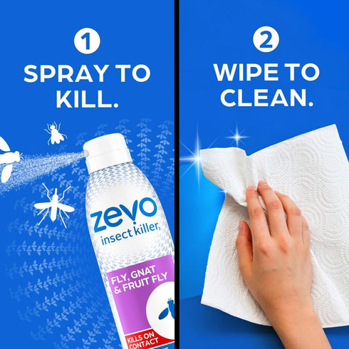 Zevo Flying Insect Killer - Fly, Gnat & Fruit Fly Aerosol Spray (2 Pack)