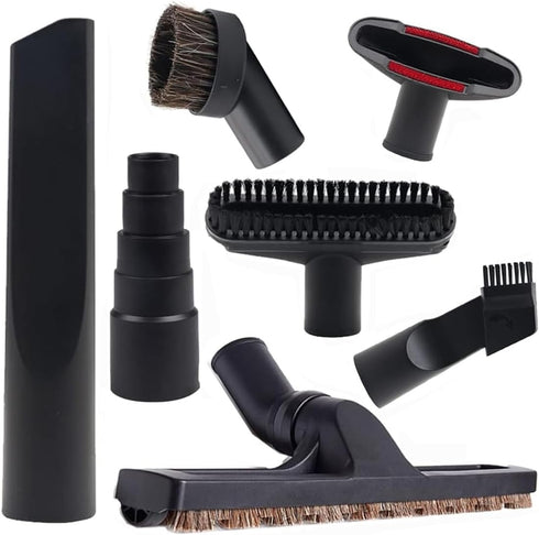 7 PCS Vacuum Attachments Replacement for Shop Vac - 1 7/8" to 1" Adapter, 1 1/4" Household Cleaning Accessories Brush