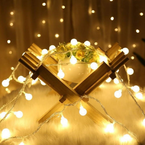 WFGGEH 20ft 40 Globe USB String Lights, LED Globe USB Powered Fairy Lights Warm White for Party Birthday Christmas Home