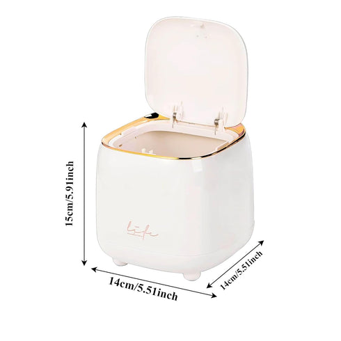 Countertop 2.2 L/0.6 60 5.5" Mini Trash Can for Desk, Desktop Garbage Can with Press Type Lid, Gal Mini Trash Tin