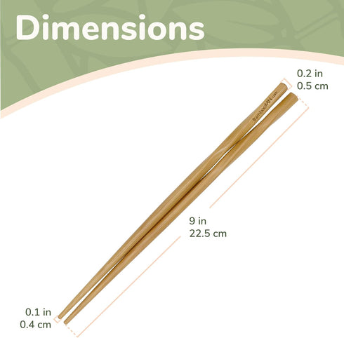 BambooMN Premium Reusable Japanese Bamboo Chopsticks - Twisted 9 inch - 6 Pairs