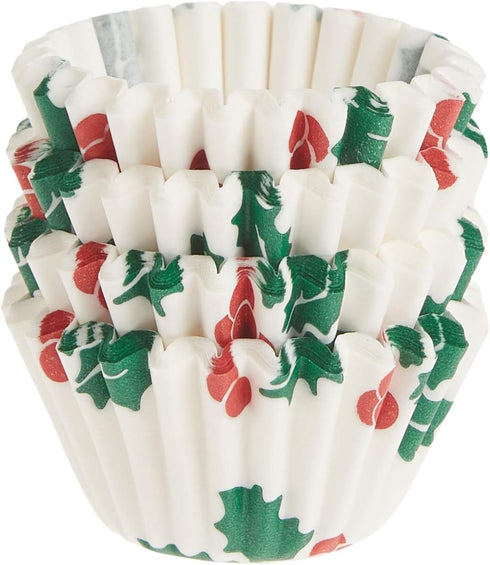Fox Run Christmas Paper Muffin and Cupcake Liners, Set of 100 Mini Size