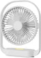AceMining Small Quiet Desk Fan, USB Fan with Night Light, Rechargeable 4 Speed Table Fan, 330° Rotation for Bedroom