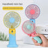 New Cartoon Fruit Handheld Fan, USB Charging Portable Fan with Base, 2-speed Wind (Dblue)