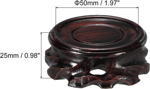 50mm Pack 2 MECCANIXITY Wooden Stand Holders Displays Base Diameter Black for Vase Bonsai Stone