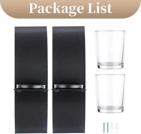 Sziqiqi Wall Candle Sconces for Decorations, Black Metallic Wall Mounted Candle Sconces for Room, Hallway, Entryway