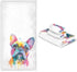Set 3 Sets Pfrewn French Bulldog Puppy Towels of Watercolor Dog Colorful Art Bathroom Towel Soft Absorbent Bath Hand