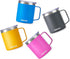 Set 4, 14oz SUNWILL Travel Coffee Mugs of Insulated Tumbler with Lid, Stainless Steel Cup with Handle Bulk for Gift