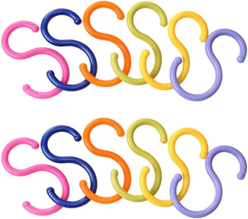esowemsn 24pcs S Shaped Colored Plastic Hanging Hooks, Home Kitchen Accessories
