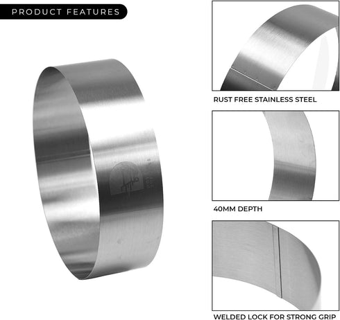 Cake Ring Set, Pastry Ring, Mousse Ring for Baking, 4/6/8/10 Inch