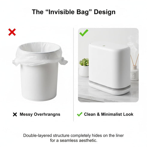 3.3 4 6.9" MOPALL Dog Proof Trash Can with Lid, Gallon Slim Bathroom Garbage Bin with Inner Bucket, Fits Standard