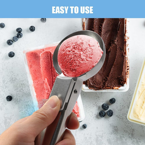 JIANWEI Set, Frozen Sundaes(size:2pcs) Ice Cream Scoop Stainless Steel Ice Cream Ball Making Spoon, Old Time