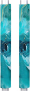 Teal Green Marble Print Refrigerator Door Handle Covers, Set of 2 Kitchen Appliance Handle Covers for Fridge,