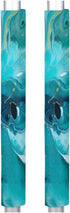 Teal Green Marble Print Refrigerator Door Handle Covers, Set of 2 Kitchen Appliance Handle Covers for Fridge,