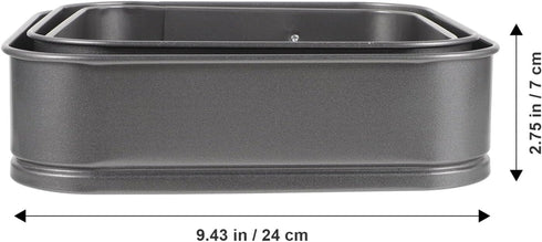 ULTNICE 3PC Non Stick Baking Pan Set, Deep Baking Pans for Cake, Loaf, Square, Muffin Molds Baking Supplies