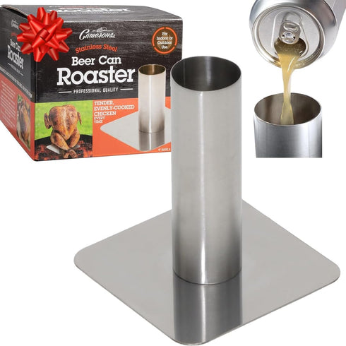 Camerons Beer Can Roaster - Stainless Steel BBQ Grill Chicken Roaster for Juicy Poultry, Indoor & Outdoor Use